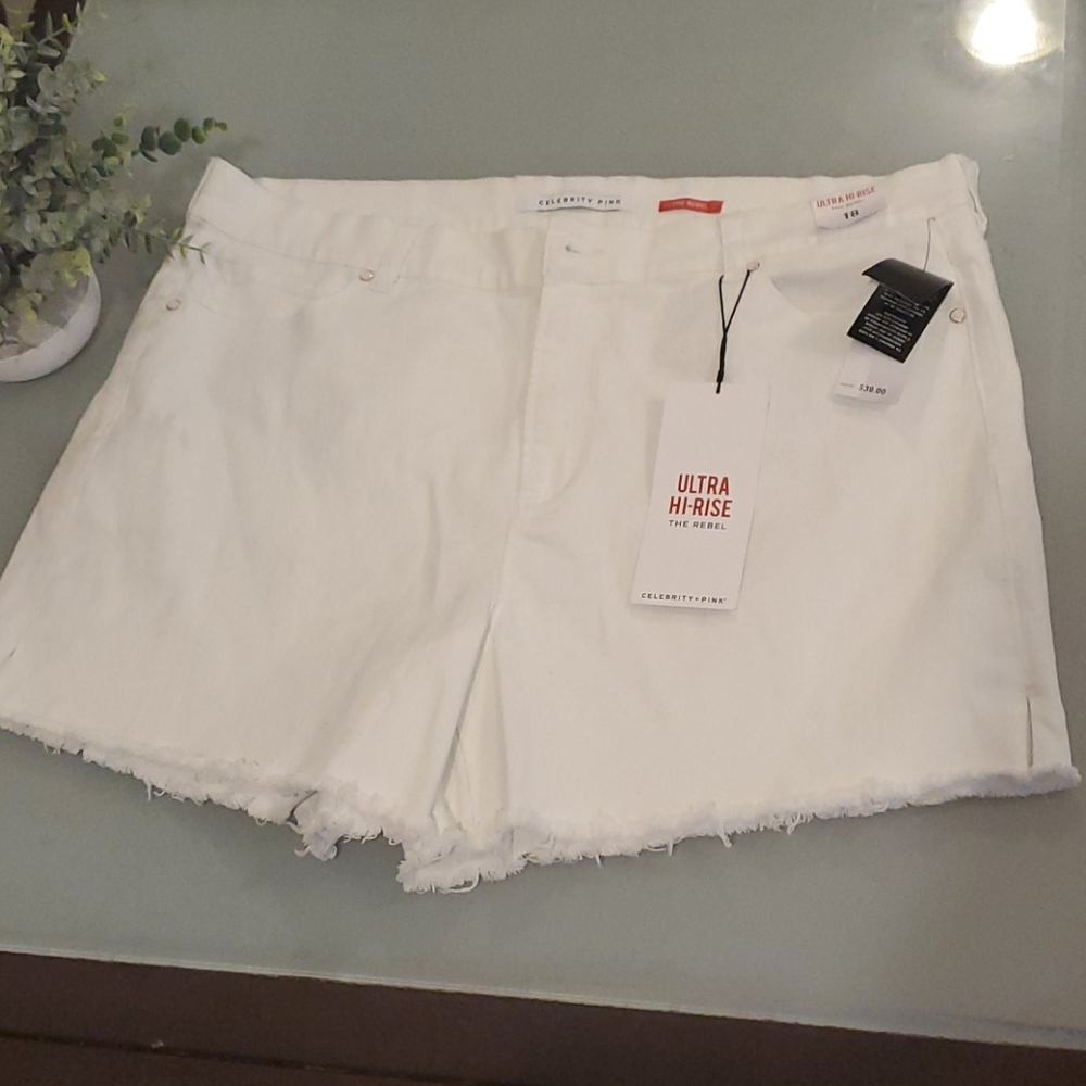 Celebrity Pink Ultra High Rise White Shorts 18
